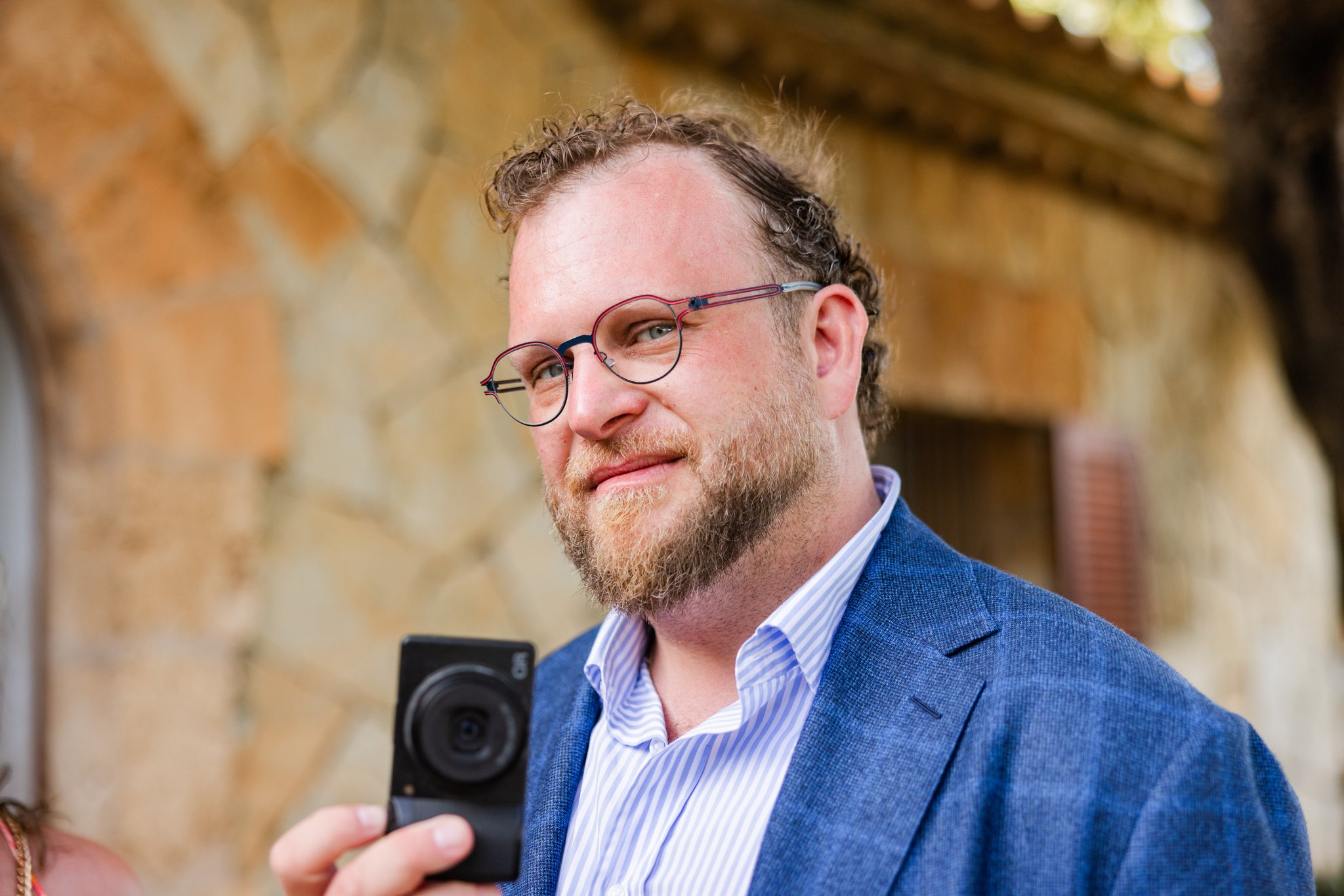 Ryan Yepsen in a blue blazer outdoors